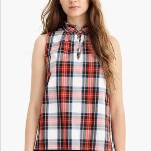 JCrew Whiteout Plaid Sleeveless Top size 18 NWT